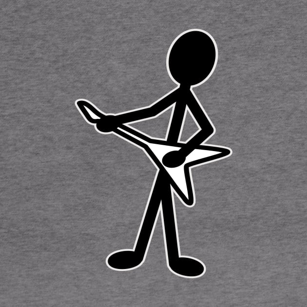 Guitarist Flying V Musician Stick Figure by WarriorWoman